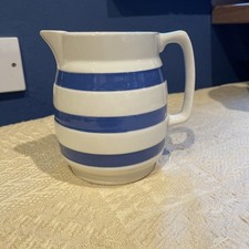 Vintage Staffordshire Chef Ware Jug – Blue & White Stripe – Made in England