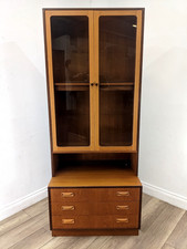 DISPLAY CABINET G Plan Fresco Teak Wall Unit Glass Door 3 Drawers FREE DELIVERY