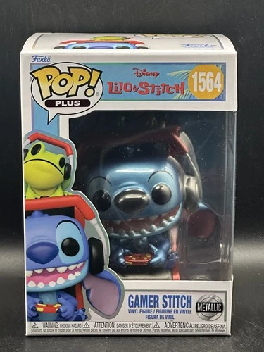 Funko Pop Plus Disney Lilo & Stitch Gamer Stitch Metallic Funko #1564  