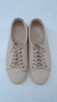 Size 8/39 ECCO Vintage Women Beige Lace Up Sneakers Comfort Shoes