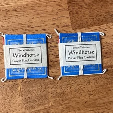 TIBET Collection Windhorse Prayer Flag Garland Handmade In Nepal 2 5/8” Lot Of 2