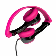 Audio Headphones Kids Folding Volume Limiting Headphones in Pink