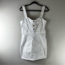 Guess White Denim 90s Summer Sleeveless Stretch Kassidy Mini Dress Size L