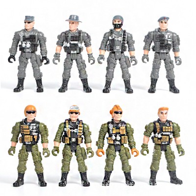 LICHENGTAI Militär-Soldaten Figuren Set - 8 Stück, Beweglich, Aus PVC, Für Kinder Ab 3 Jahren