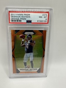2017 Panini Prizm Deshaun Watson Rookie RC Orange /275 Texans Browns PSA 8