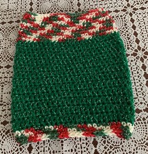 Handmade Glitter Red Green White Dog Snood Neck Warmer Dry Ears Brand New
