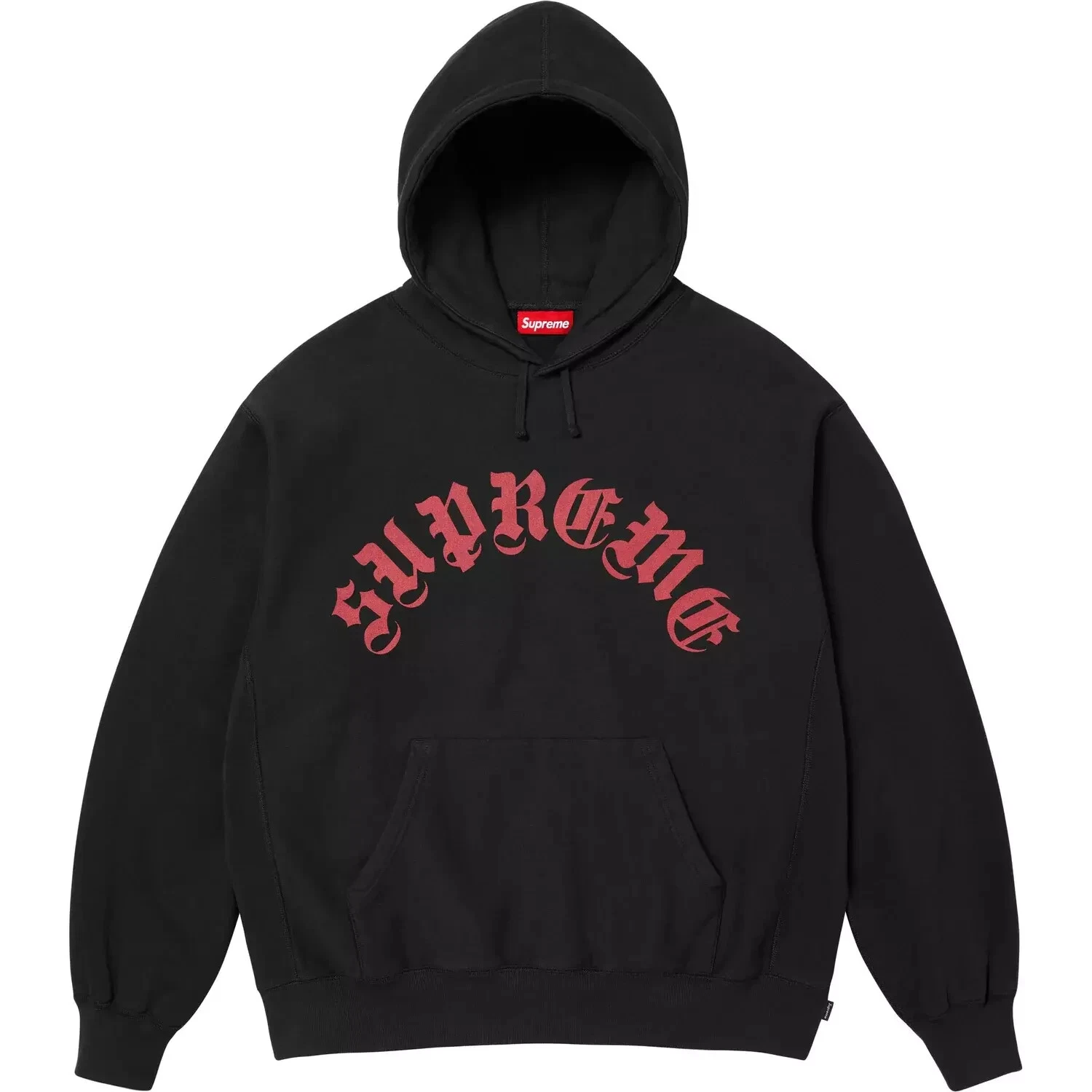 SWEAT SHIRT NOIR À CAPUCHE ARC IMPRIMÉ SUPRÊME