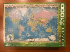 Eurographics “Map of The World” Jigsaw Puzzle 1000 Piece COMPLETE