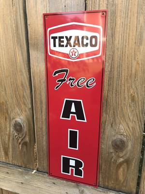 #ad #ad Texaco Free Air Garage Metal Gasoline Gas sign Pump Oil $22.00