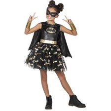 Girls Child BATGIRL BATMAN Costume Dress Up Size Small 6/6X NWT Cape Mask Tutu
