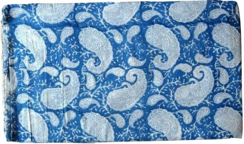 Tissu imprimé à la main bloc de coton indien imprimé floral tissu artisanal indien 10 mètres - Photo 1 sur 3