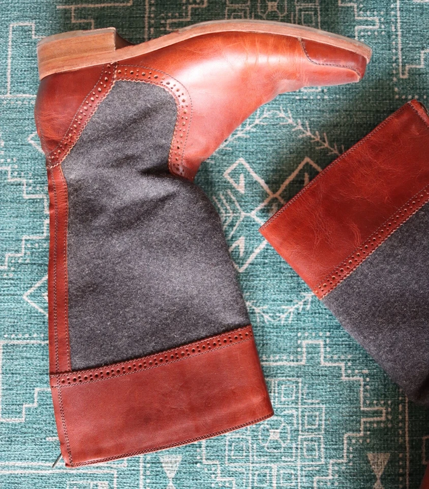 Wolverine 1000 Mile 1888 Samantha Pleet Cuero Lana Botas de Montar Talla 7M Brogue Foto 3 de 4