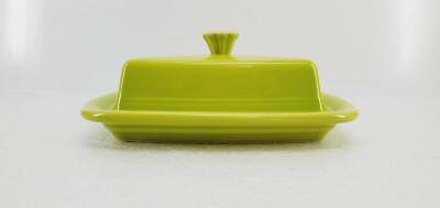 XL extra large COVERED BUTTER DISH lemongrass NEW HOMER LAUGHLIN FIESTA