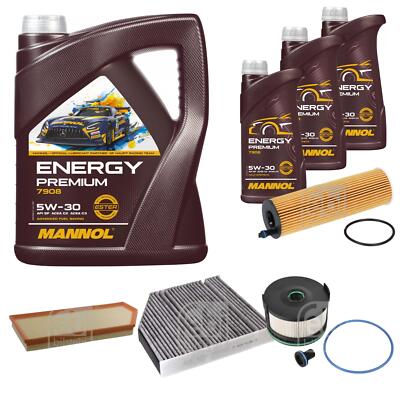 FEBI BILSTEIN Inspektionspaket 8L MANNOL Energy Premium 5W-30 für Mercedes E