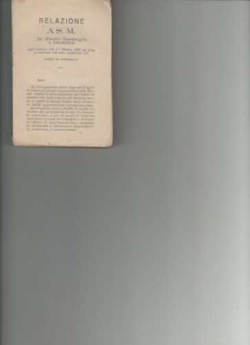 Zanardelli G., Relazione Codice di Commercio del Regno d'Italia, 1882 - Foto 1 di 1