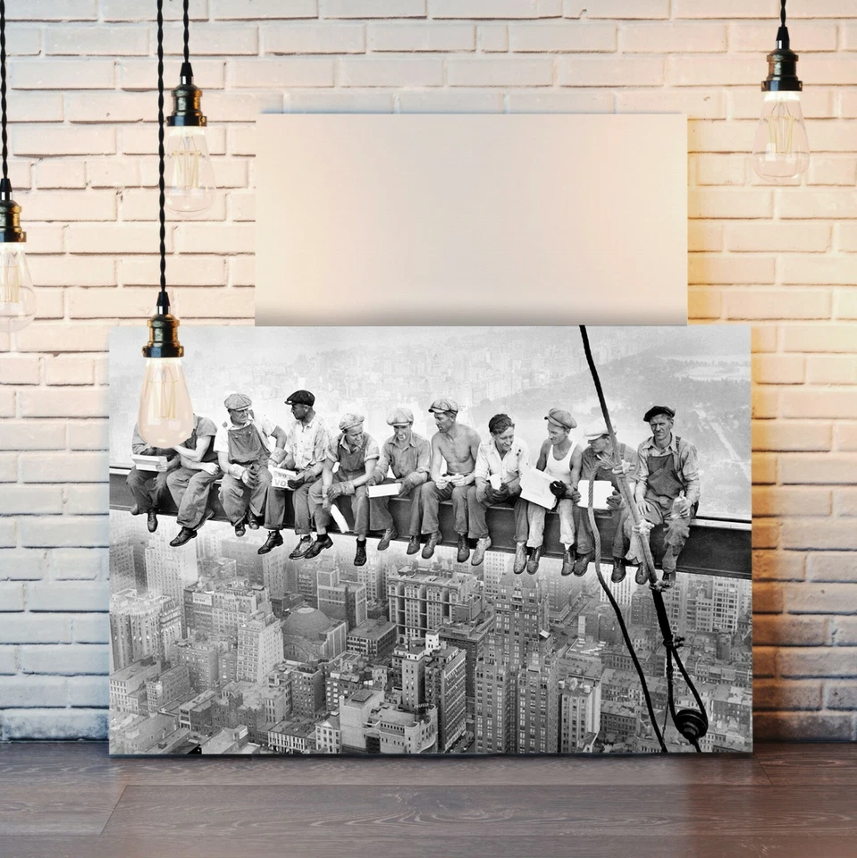CANVAS WALL ART PRINT ARTWORK - LUNCH ATOP A SKYSCRAPER - Image 2 of 4
