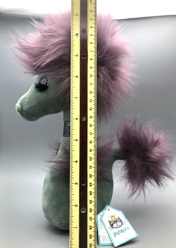 Jellycat London Curiosity Seahorse Plush Purple Fluffy Hair Glitter Eyes Stuffed - Picture 17 of 17
