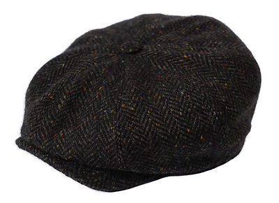 Gamble & Gunn Molloy & Sons Irish Donegal Tweed British Made Green ButtonTop Cap