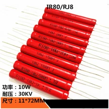 1Pc RI80-10W High Voltage Glass Glaze Resistors 10W 30KV, Series Resistance