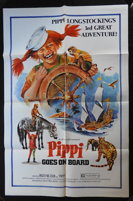 ''Pippi Longstocking Goes On Board'' Movie Poster 1975 27x41 INGER NILSSON MARIA
