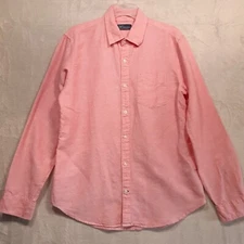 Gap Mens Long Sleeve Button Up Shirt Sz.Medium/Pink/Linen Blend/Casual