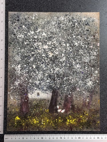 Antik Pastell Post Impressionist Gabrielle Bellocq Bäume Aus Blumen Und Hühner - Picture 4 of 9