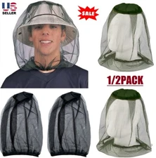 2Pcs Anti-Mosquito Bug Bee Insect Head Net Hat Cap Sun Protection Fishing Hiking