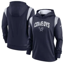 NWT $85 NIKE Women's S M DALLAS COWBOYS Sideline NFL ON FIELD Stack Hoodie NAVY