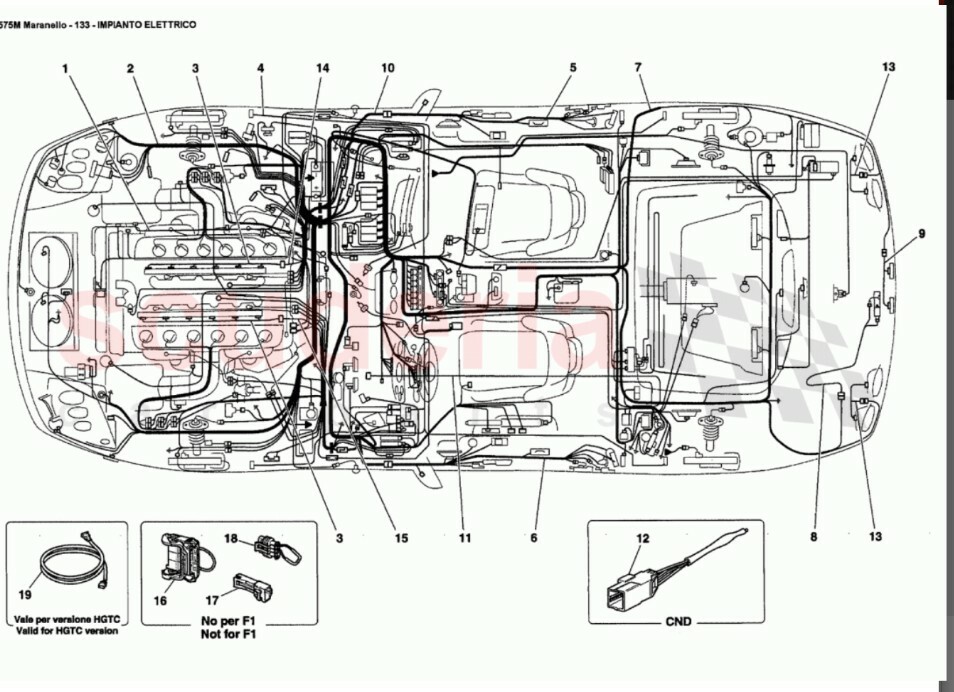 Ferrari 575 Rear Wiring Harness 200685 New In Box