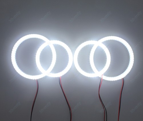 4x White SMD Halo Rings Angel Eyes Kit For HYUNDAI TIBURON 2000 2001 Headlight - Picture 8 of 11