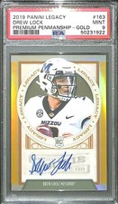 2019 Panini Legacy Gold Autograph #163 Drew Lock No 50 of 50 PSA 9