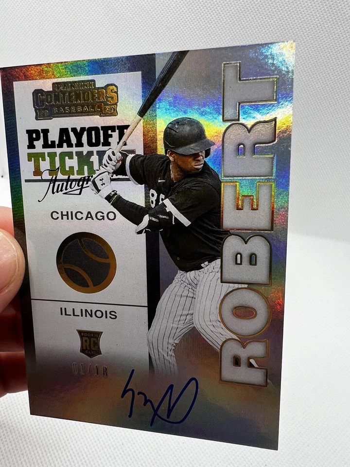 LUIS ROBERT 2020 CONTENDERS RC PLAYOFF AUTOGRAPH ROOKIE NUM #1/18 Bookend Clean! - Image 3 of 4