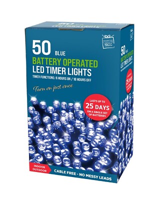 50 blaue LED Weihnachtsbeleuchtung