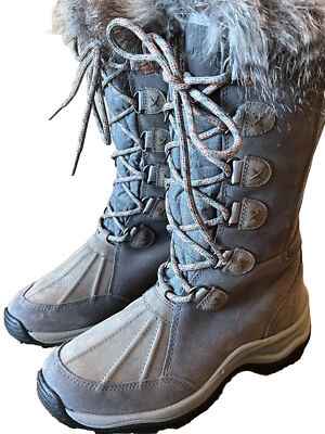 #ad Clarks Wintry Temps Winter Snow Boots 20 C Grey Suede Knee High Women#x27;s 6 $210 $30.00