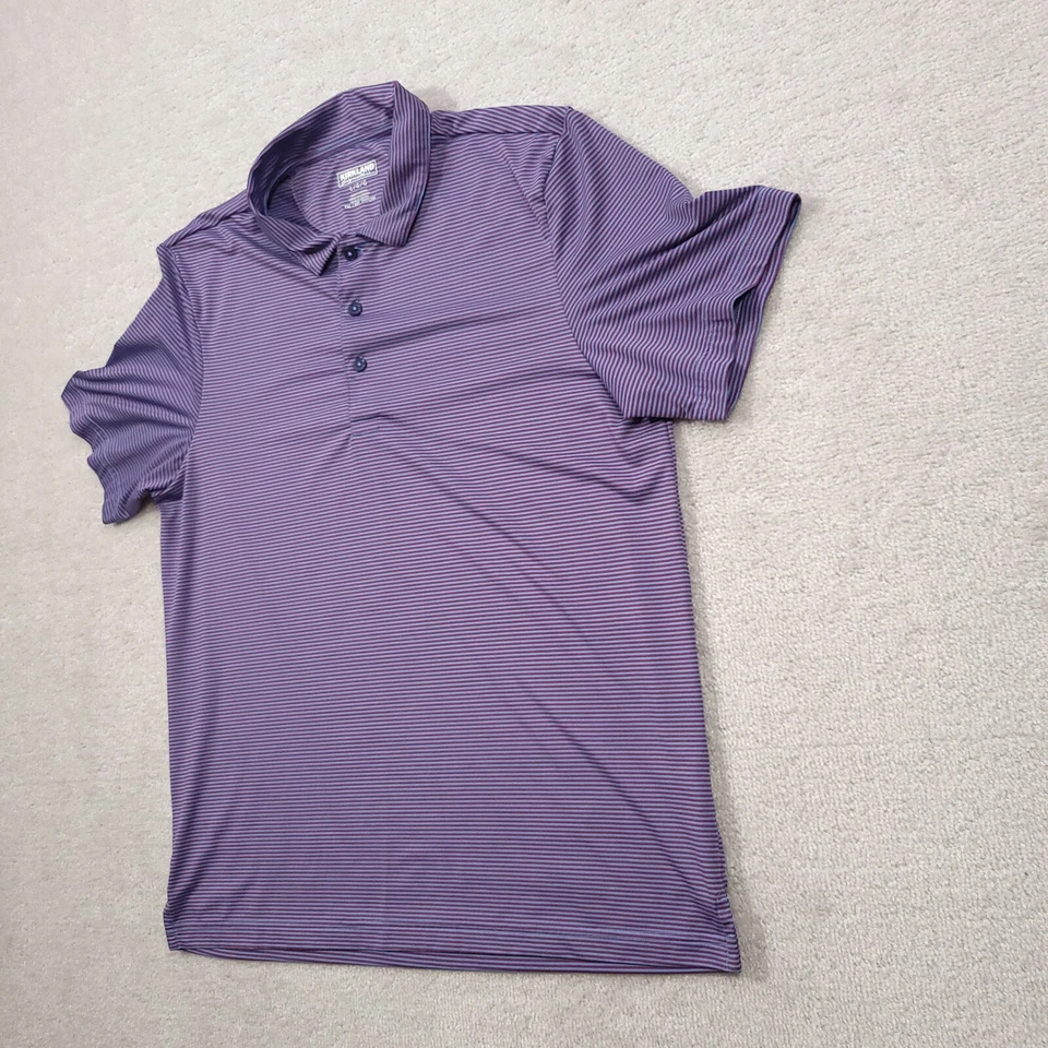 Camisa Polo Kirkland Signature Para Hombre Grande Rendimiento Golf Manga Corta Púrpura Foto 2 de 4