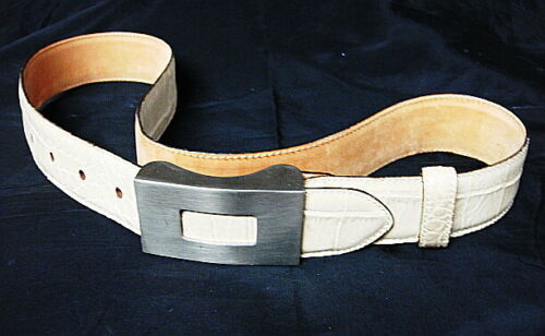 Giorgio Armani leather belt croc embossed Neutral Beige Vintage 93cm 36.5 In Giorgio Armani leather belt croc embossed Neutral Beige  main image 2