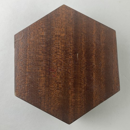 Vintage handgefertigte achteckige Intarsien Holz Einlage Davidstern Klappbox gefüttert 7 Zoll - Bild 5 von 17