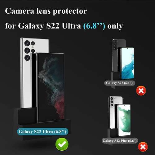 For Samsung Galaxy S22 Ultra 9H Tempered Glass Metal Camera Lens Protector Cover - Picture 10 of 29