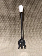  Vintage Sterling Emile Viner Co Olive Oyster Fork 3 1/2"  Mother Of Pearl Top