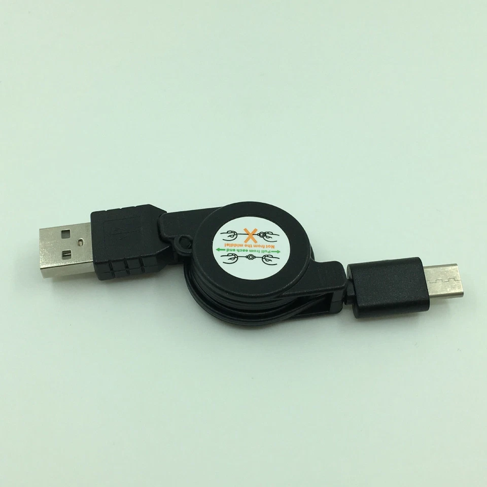 Cable retráctil USB tipo C transferencia rápida carga sincronización de datos cable USB-C Reino Unido 75 cm - Imagen 4 de 4