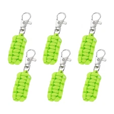 Paracord Zipper Pull, 80 mm Length for Backpack - Cylinder (6 Pack, Light Green)