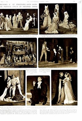 Original alter Vintage Druck 1951 Richard Stratford-Upon-Avon Theatre Shakespeare