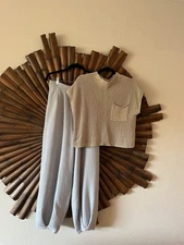 Free People Beach Freya Sweater Set Top Jogger Lounge Pants Size M  Boho