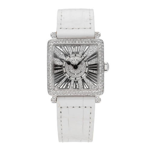 Franck Muller Master Square 18k White Gold Quartz Ladies Watch 6002 S QZ R D CD
