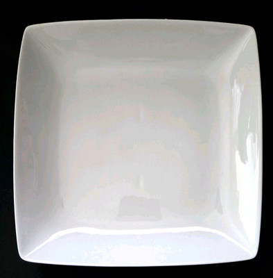 SET OF 2 BETTER HOMES & GARDENS LODEN WHITE SQUARE DINNER PLATES 10 5/8''