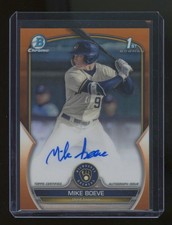 2023 Bowman Draft Mike Boeve Orange Refractor 1st Prospect Autograph Card #/25