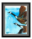 Atherton 9x12 Original Abstract loose Acrylic Painting "Pair of Geese 2" signed — photo 1