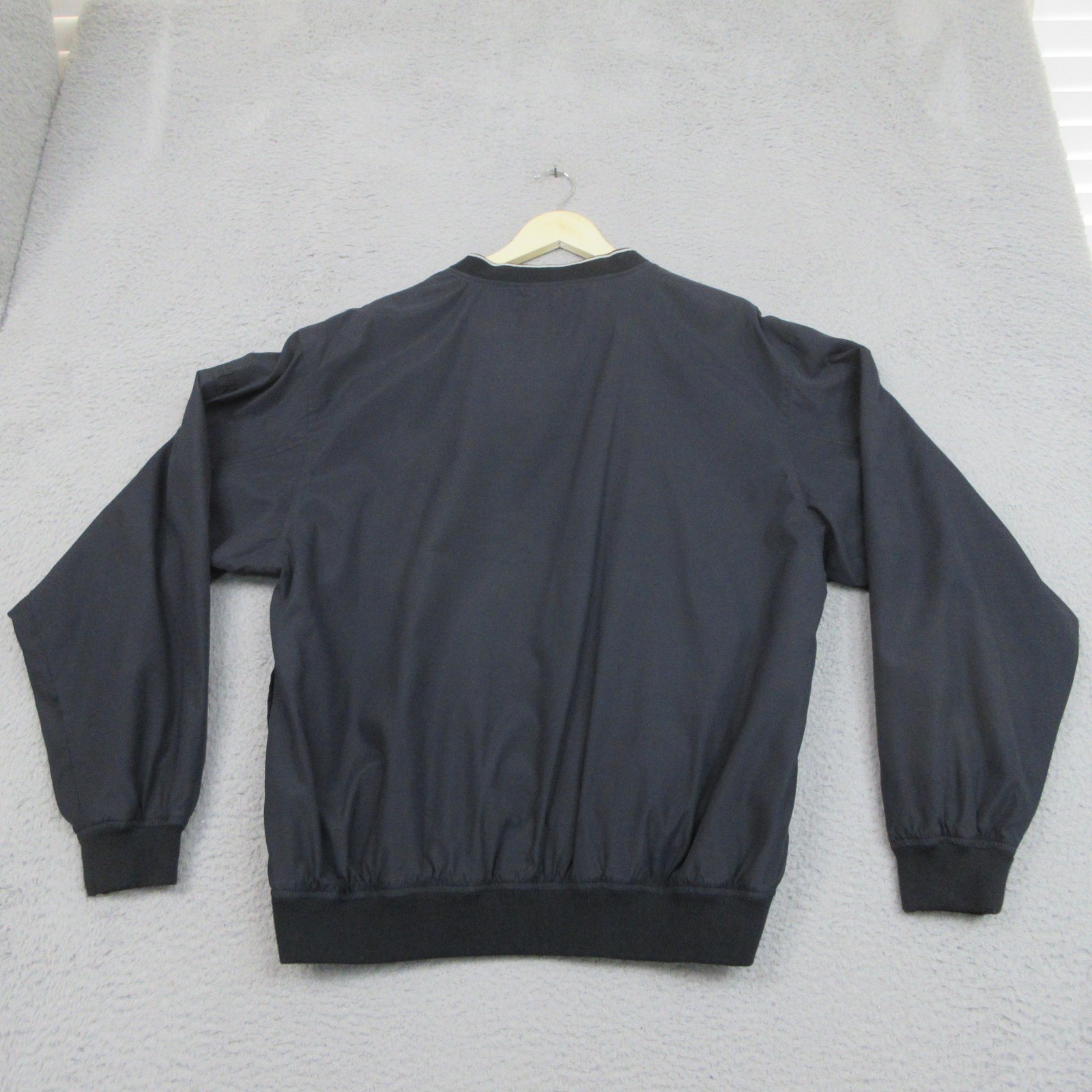 Devon & Jones Golf Windbreaker Pullover Jacket Men L Blue Vneck Corporate Casual - second product detail image
