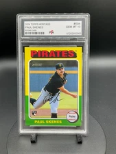 2024 Topps Heritage Baseball #594 Paul Skenes True Rookie Card GEM MINT PTA 10🔥