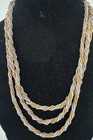 Elegant VTG GROSSE Tri Color Metal Chain 3 Strand Necklace Signed — photo 1